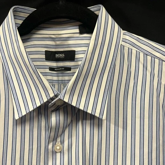 Hugo Boss | Shirts | Boss Hugo Boss Striped Regular Fit Dress Shirt 753435  | Poshmark